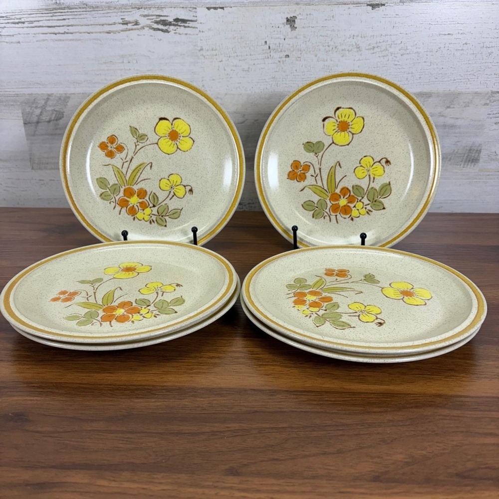 Hearthside Prairie Flowers Garden Festival Hand Paint‎ Salad Plates 7.5 Lot of 6